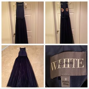 Vera Wang Long Navy Bridesmaid Dress